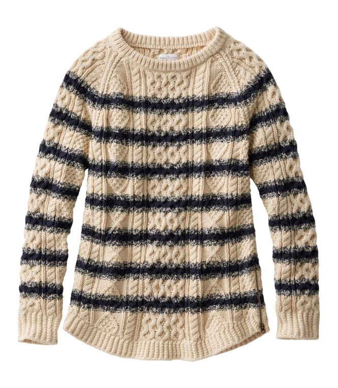 Women's Signature Cotton Fisherman Tunic Sweater, Stripe