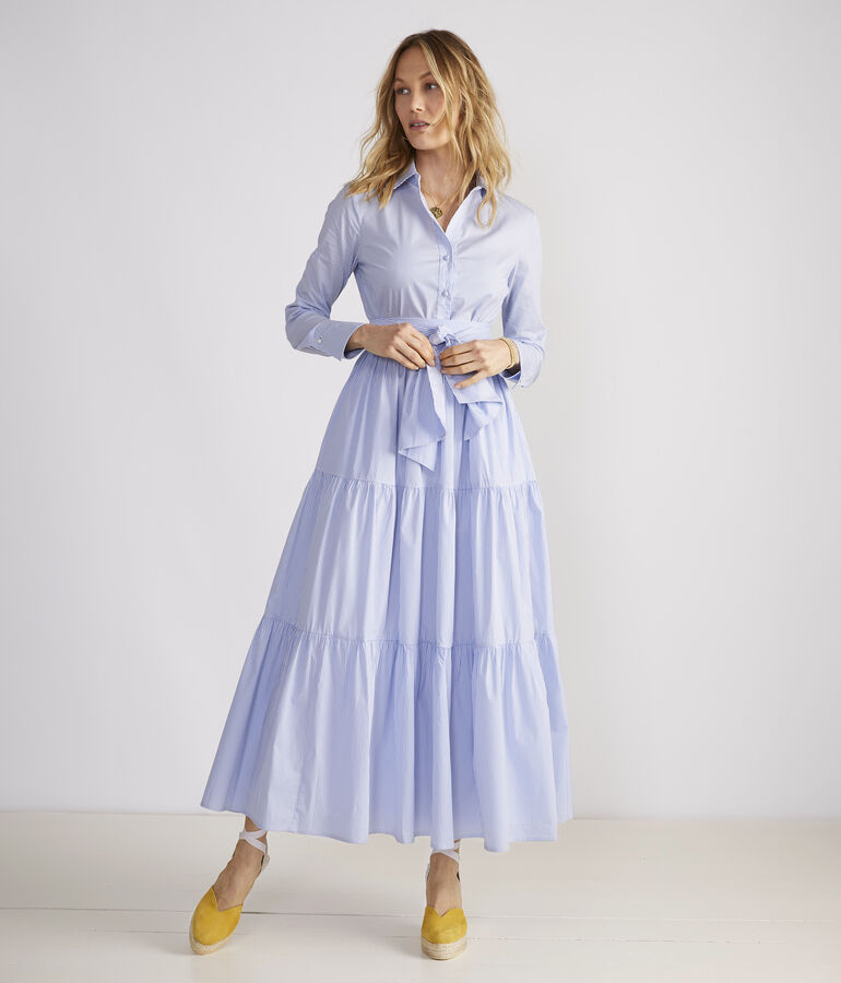Kentucky Derby Striped Tiered Shirtdress
