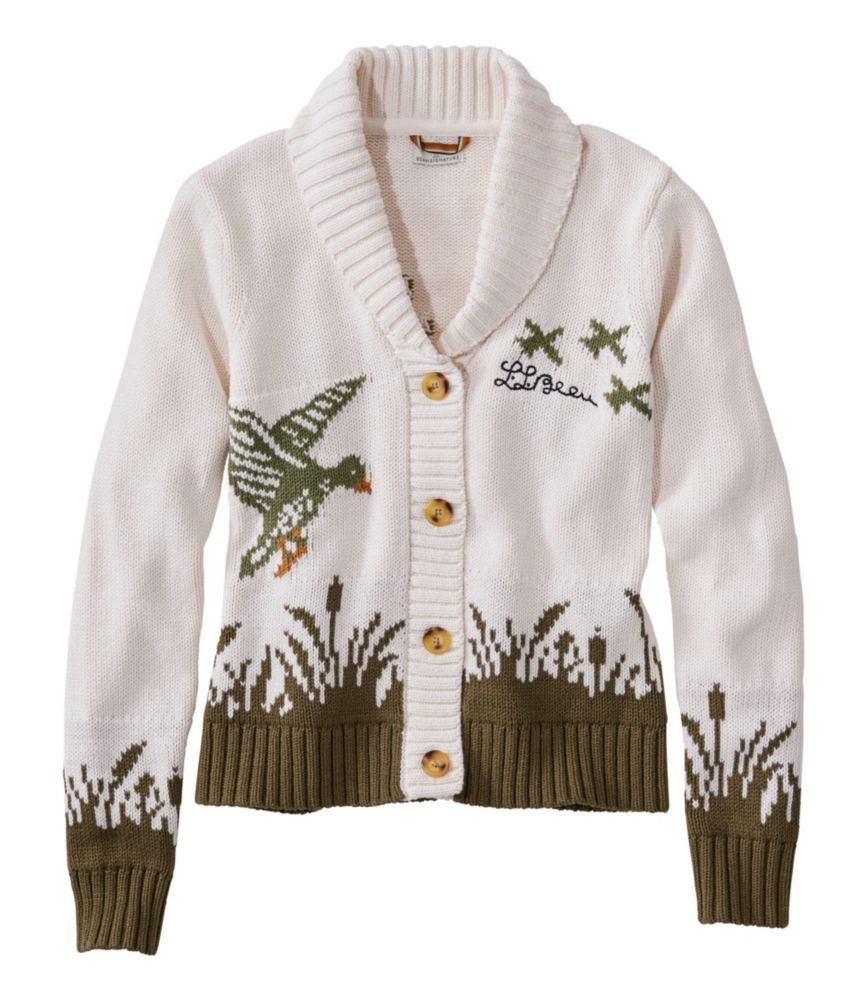 Women's Signature Original Cotton Sweater, Shawl Cardigan Novelty