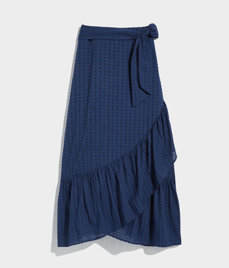 Swiss Dot Tie-Waist Maxi Skirt