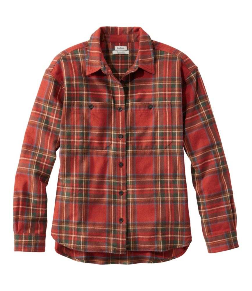 Women's Scotch Plaid Flannel Shirt, Boyfriend
