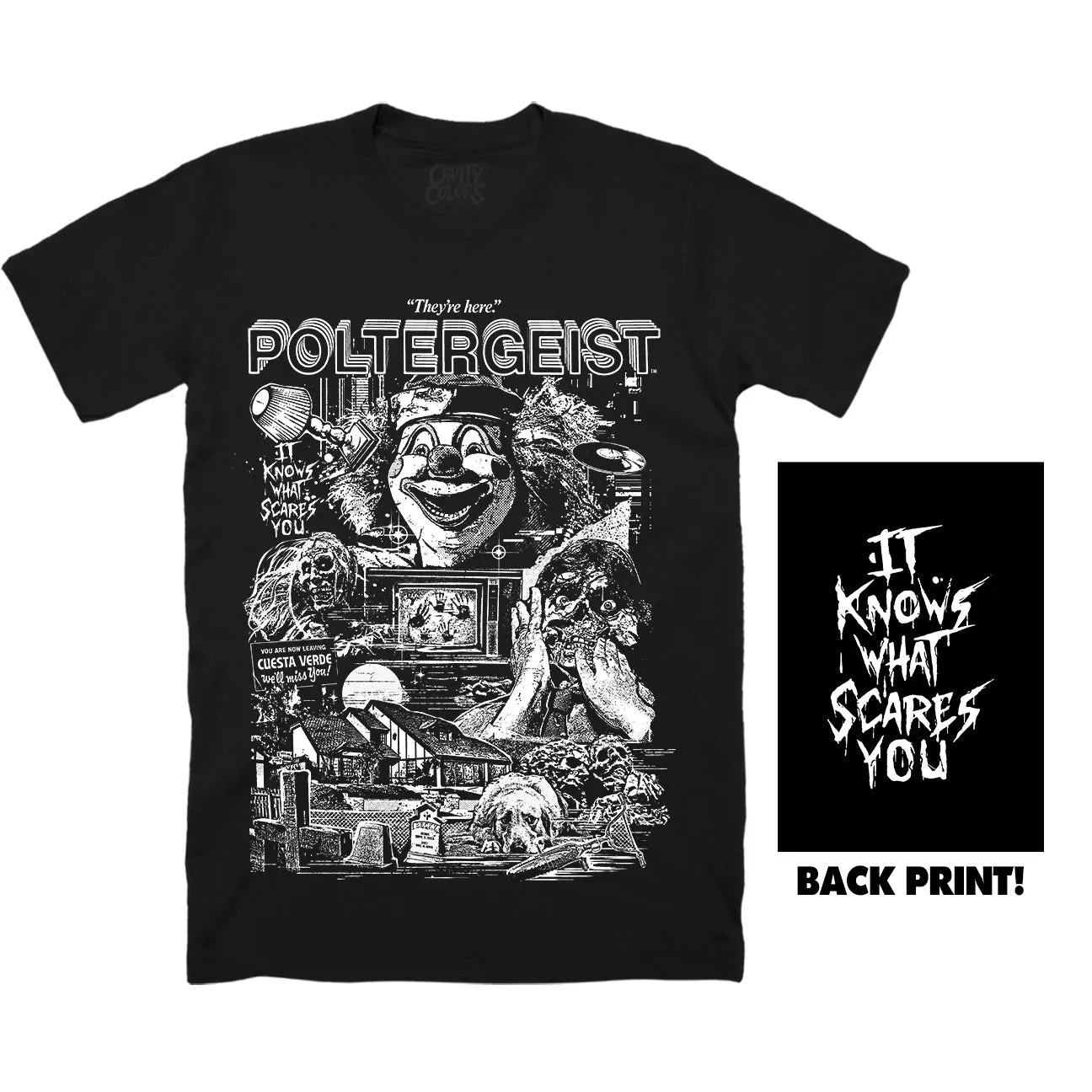 POLTERGEIST: IT KNOWS WHAT SCARES YOU - T-SHIRT (GLOW IN THE DARK)