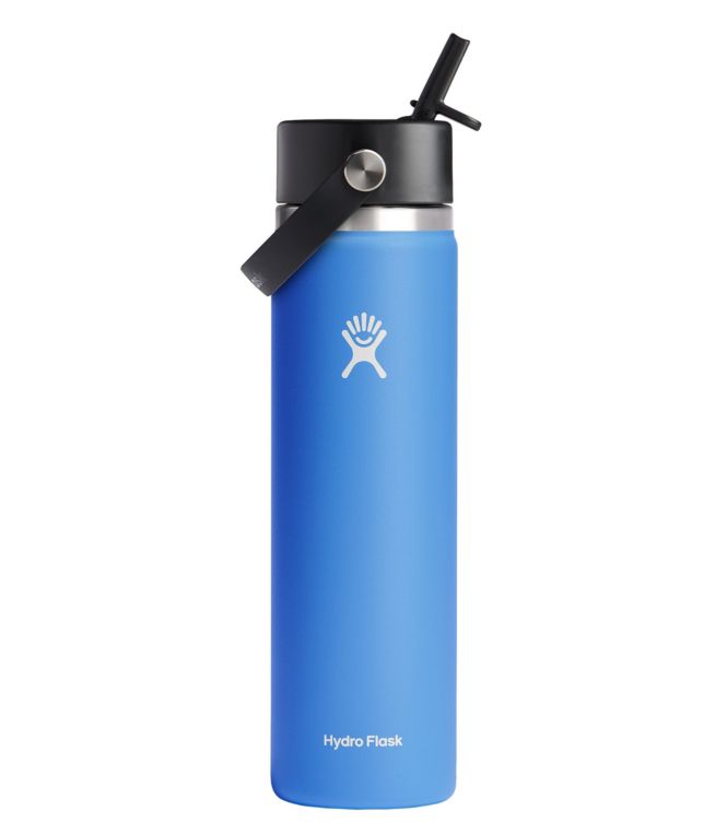 Hydro Flask Wide Mouth Water Bottle with Flex Straw Cap, 24 oz.