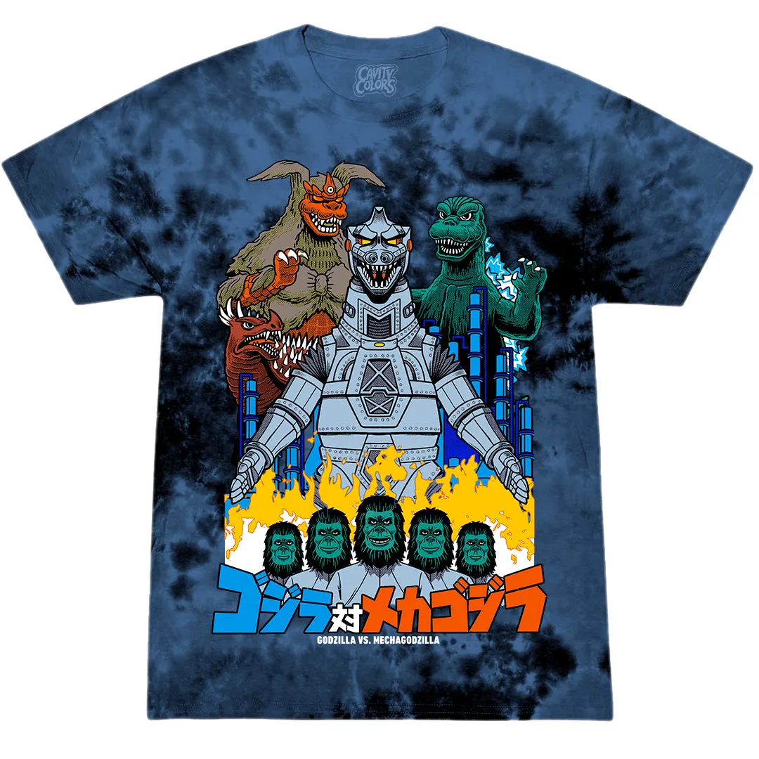 GODZILLA VS. MECHAGODZILLA: ALIEN INVASION - T-SHIRT (SPACE TITANIUM TIE DYE)