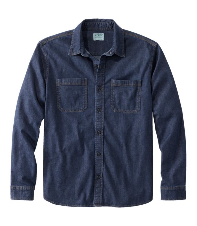 Men's BeanFlex? Denim Shirt, Slightly Fitted Untucked Fit, Long-Sleeve