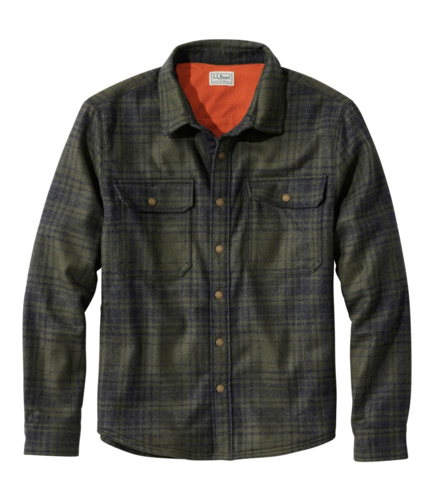 Men's Maine Guide Lightweight Lined Wool Field Shirt, Plaid