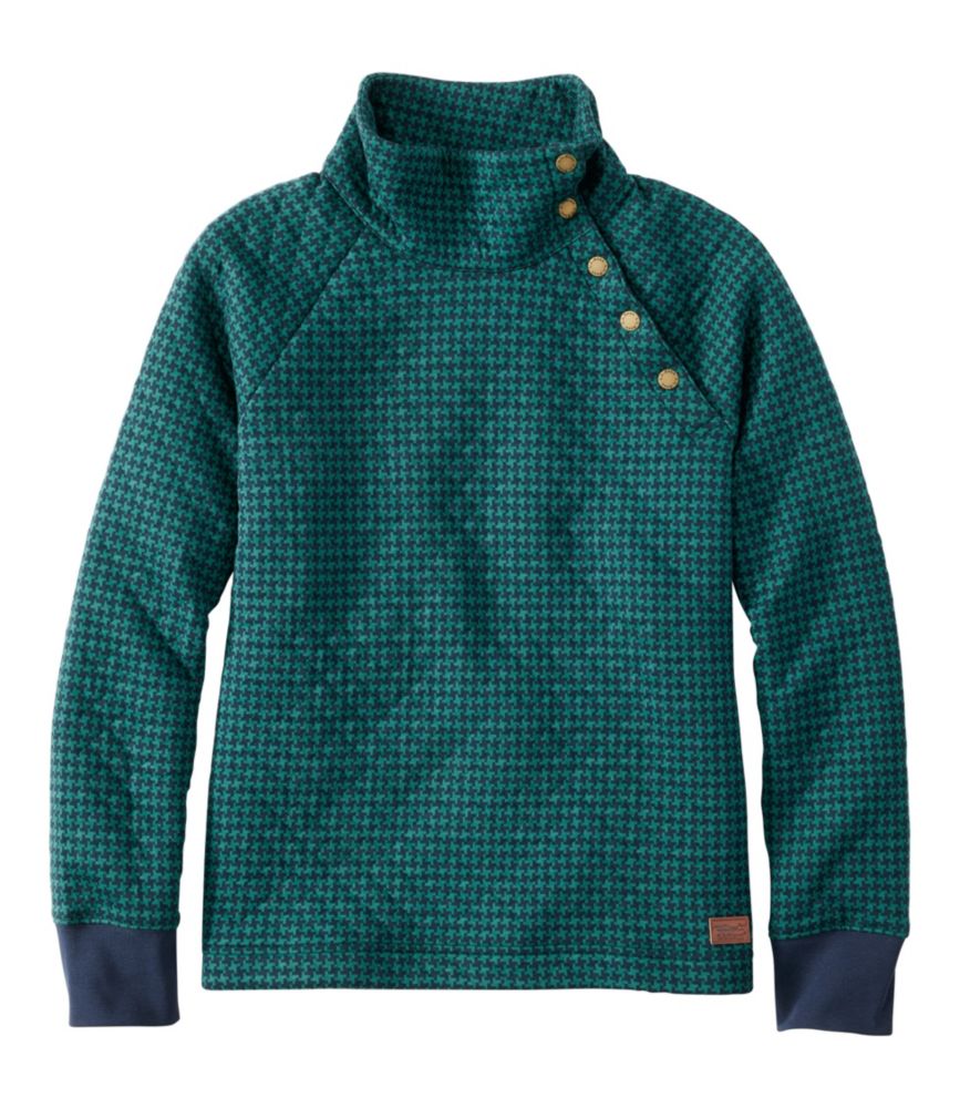 Women's Quilted Sweatshirt, Snapneck Pullover Print