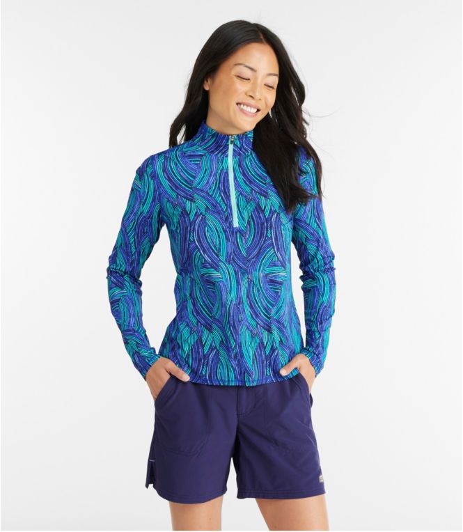 Women's SunSmart? UPF 50+ Sun Shirt, Quarter-Zip Print