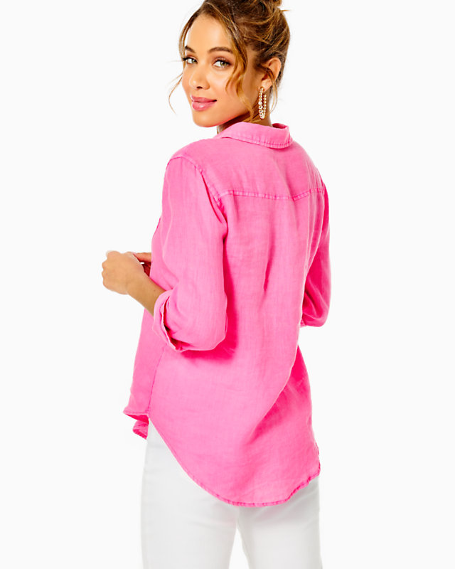 Sea View Linen Button Down Top