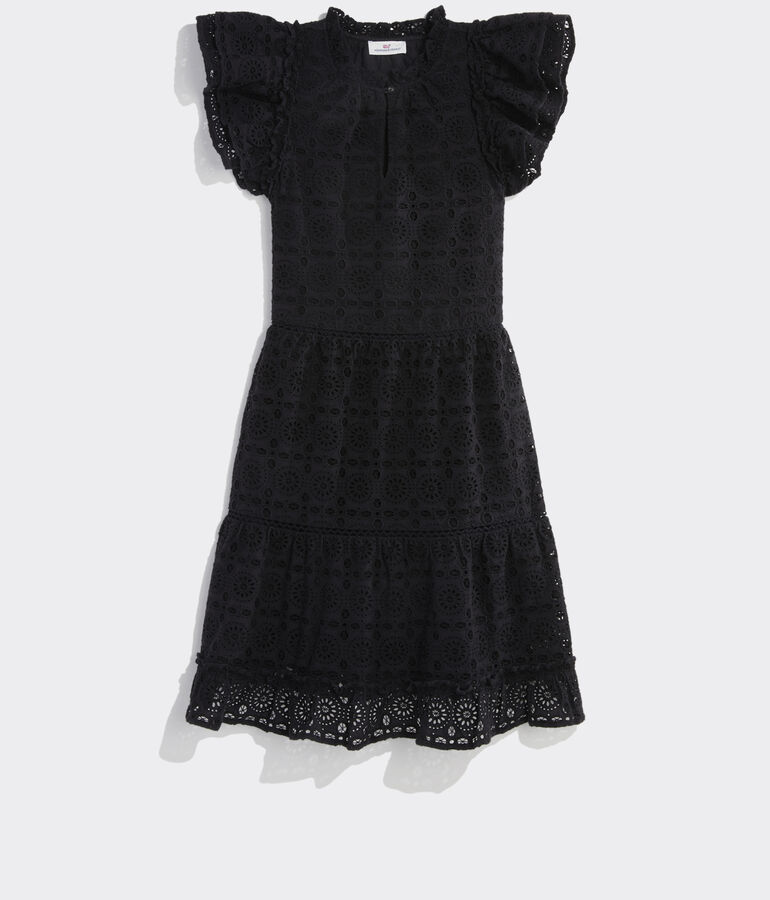 Eyelet Tiered Ruffle Dress