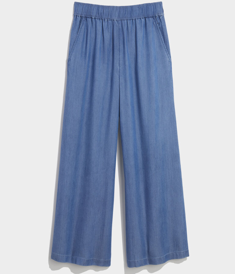 Wide Leg Chambray Pants